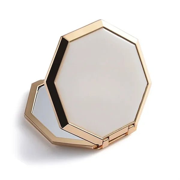 Polygonal Zinc Alloy Cosmetic Mirror