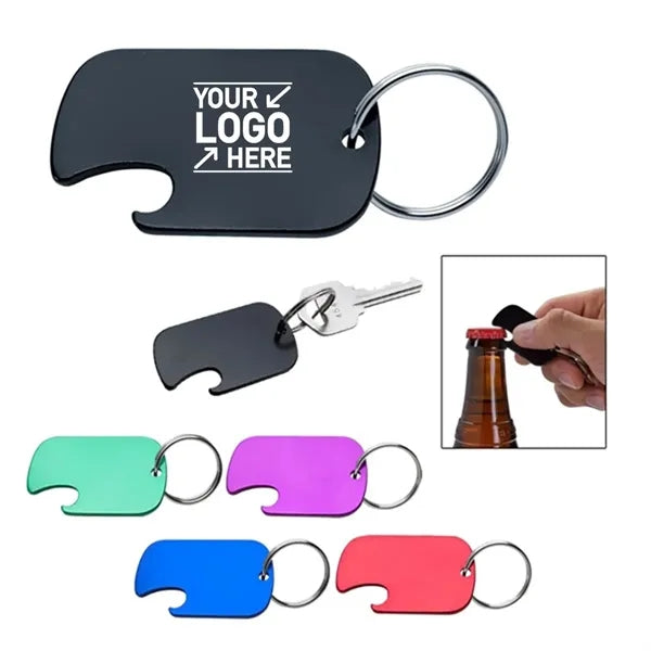 Dog Tag Bottle Opener Key Ring