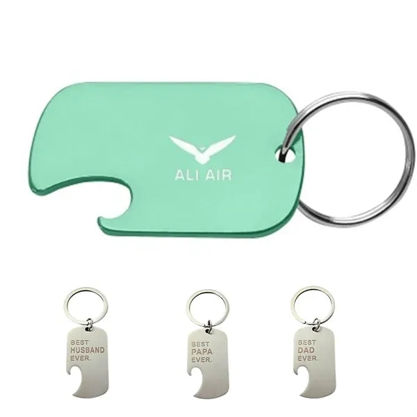 Dog Tag Bottle Opener Key Ring