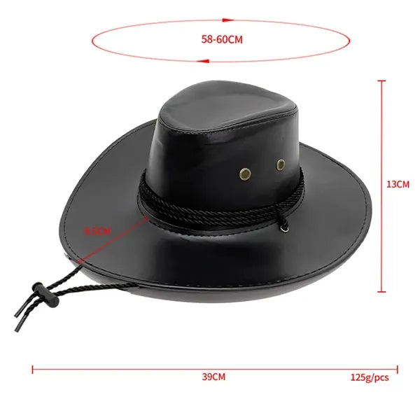 Pu Leather Cowboy Hat