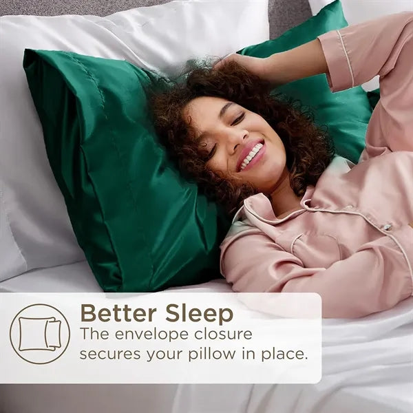Satin Pillowcase for Sleeping Women W Envelope Closure Queen