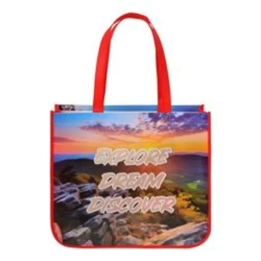 Full Color Laminated Curved Bottom Shopping Tote Bag