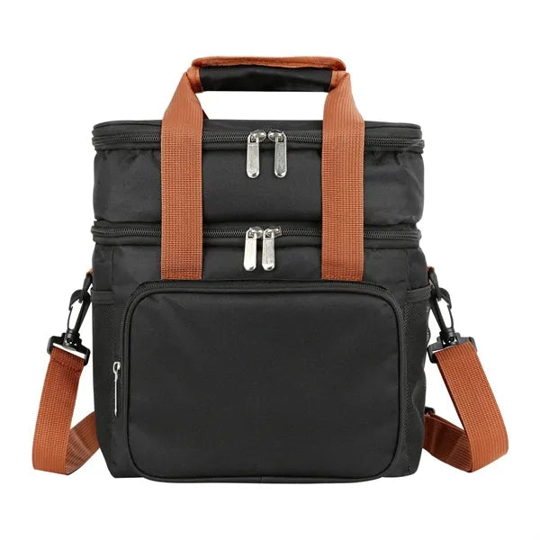 Double Deck Lunch Bag With Shoulder Strap