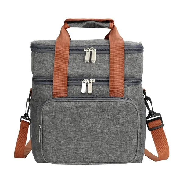 Double Deck Lunch Bag With Shoulder Strap