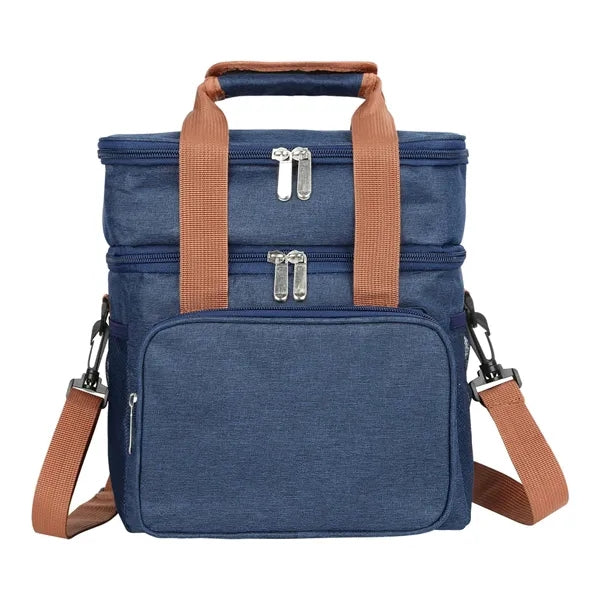 Double Deck Lunch Bag With Shoulder Strap