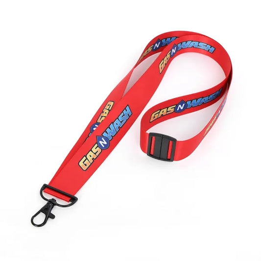 1" Clip Full Color 50D RPET Lanyard - Free Air Shipping
