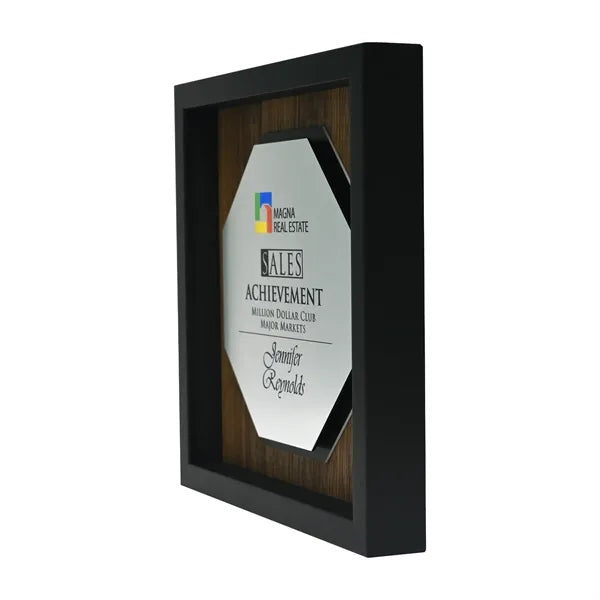 Newbury 10" x 10" Octagon Award with Brushed Silver Plate
