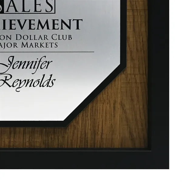 Newbury 10" x 10" Octagon Award with Brushed Silver Plate