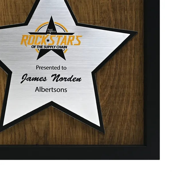 Newbury 10" x 10" Star Award with Brushed Silver Plate