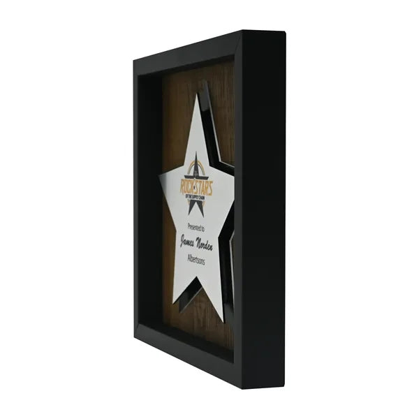 Newbury 10" x 10" Star Award with Brushed Silver Plate