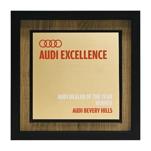 Newbury 10" x 10" Square Award with Brushed Gold Plate