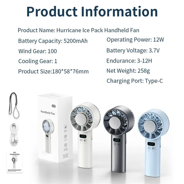 High Speed Cooling Handheld Fan with Lanyard