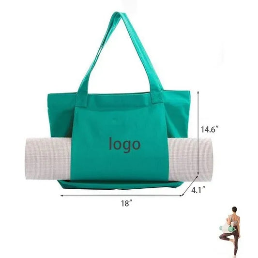 Canvas Yoga Tote with Mat Pouch