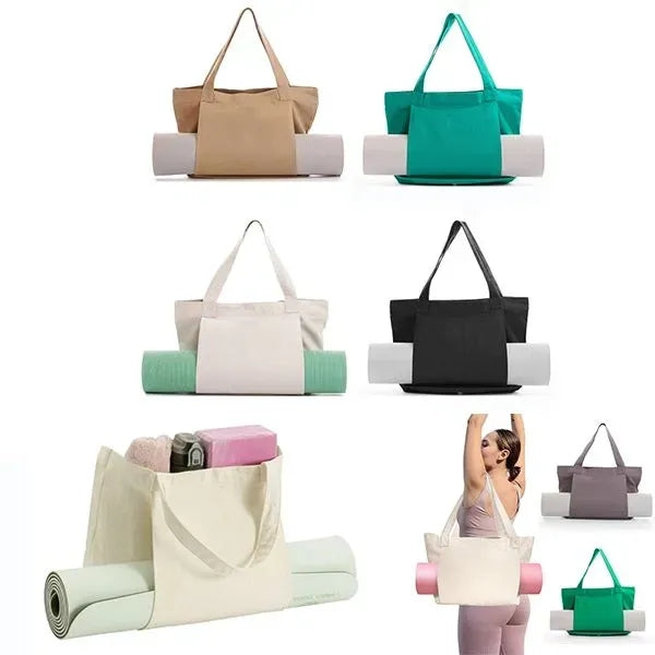 Canvas Yoga Tote with Mat Pouch