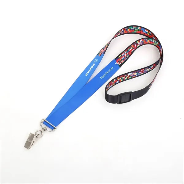 5/8" Clip Full Color 50D RPET Lanyard - Free Air Shipping