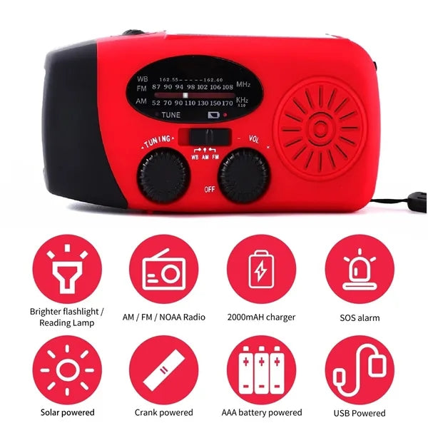 Emergency Hand Crank Dynamo Radio with USB Phone Charger