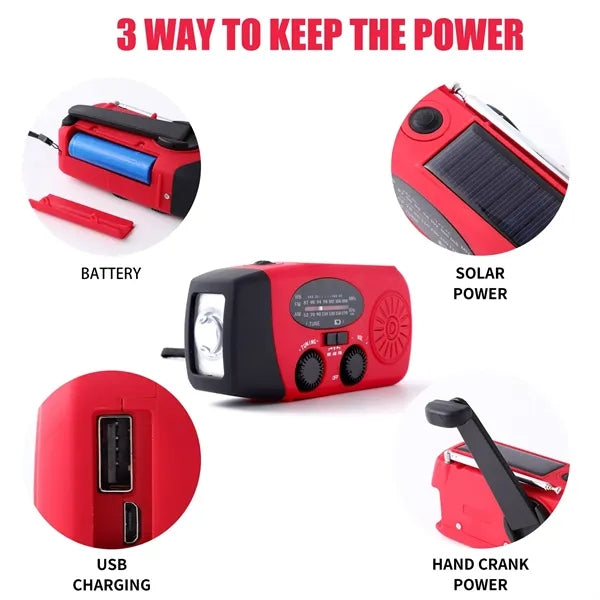 Emergency Hand Crank Dynamo Radio with USB Phone Charger