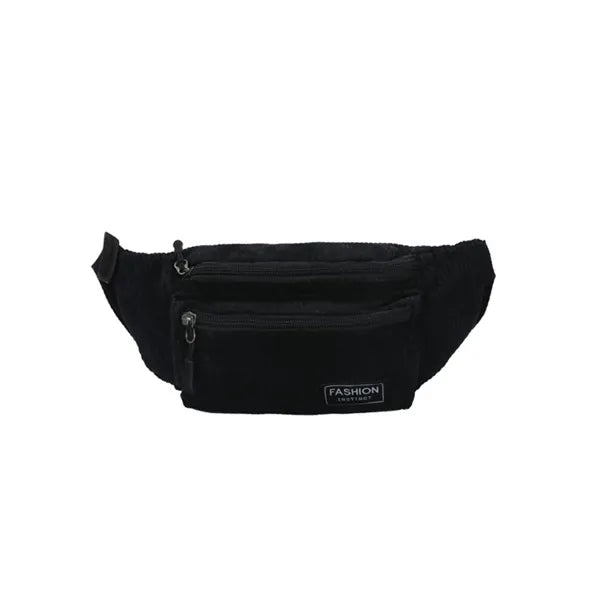 Plain Corduroy Fabric Versatile Simple Waist Pack