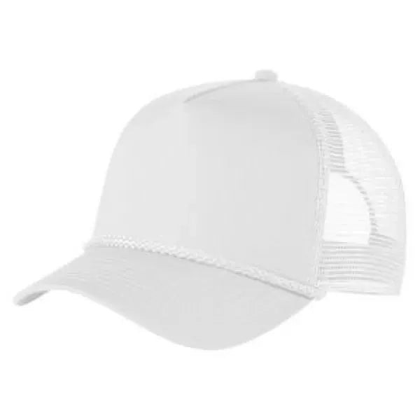 Structured 5 Panel Curved Bill Trucker Cap with Rope