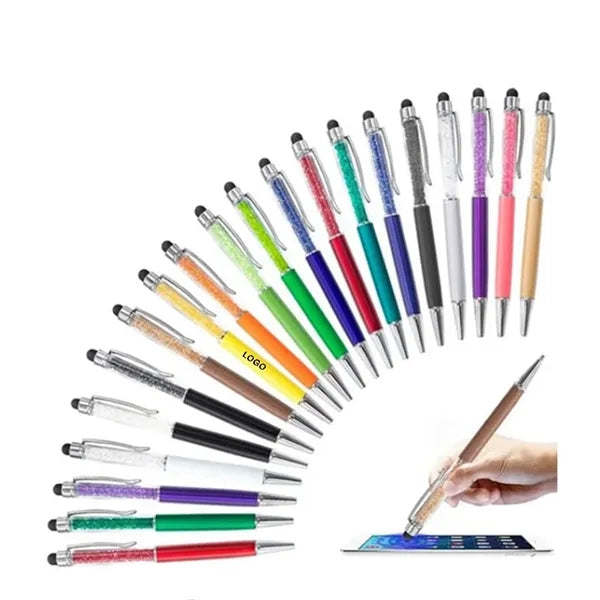 5.7" 2 in 1 Stylus Metal Diamond Advertising Ballpoint Pen