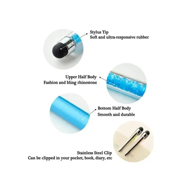 5.7" 2 in 1 Stylus Metal Diamond Advertising Ballpoint Pen