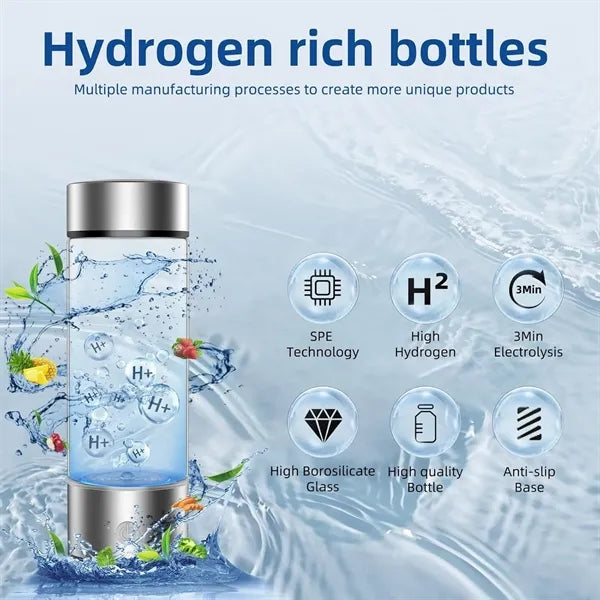 14 oz Rechargeable Hydrogen Water Bottle