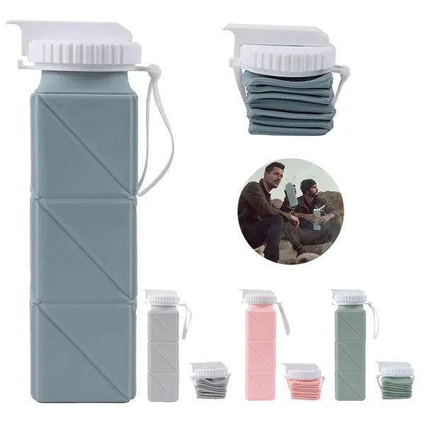 21 Oz. Collapsible Water Bottle with Straw