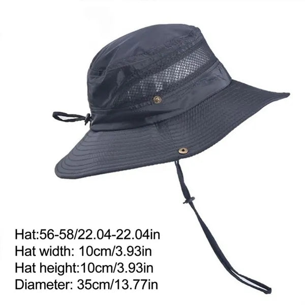 Unisex drawstring fisherman's hat