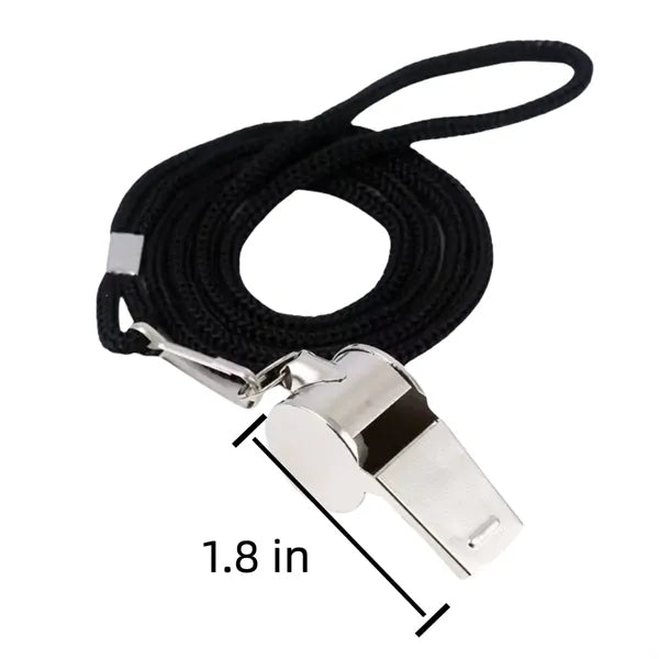 Metal Whistle With Lanyard Coaches Sports Stainless Steel