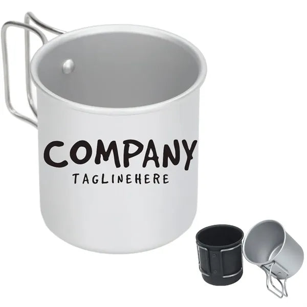 Aluminum Camping Cup Mug With Foldable Handle Picnic Hiking