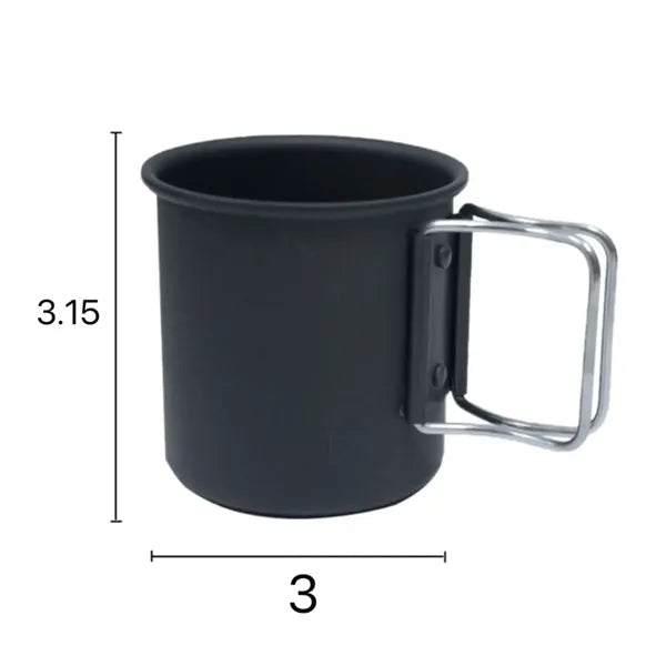 Aluminum Camping Cup Mug With Foldable Handle Picnic Hiking