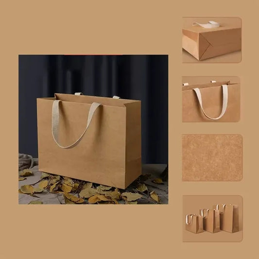Kraft Paper Bags w/Handles - Apparel & Gift Packaging