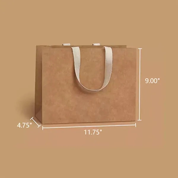 Kraft Paper Bags w/Handles - Apparel & Gift Packaging