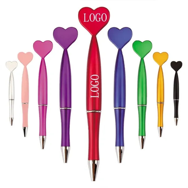 Valentine's Day Heart Shape ABS Ballpoint Pen 5.3"x0.5"