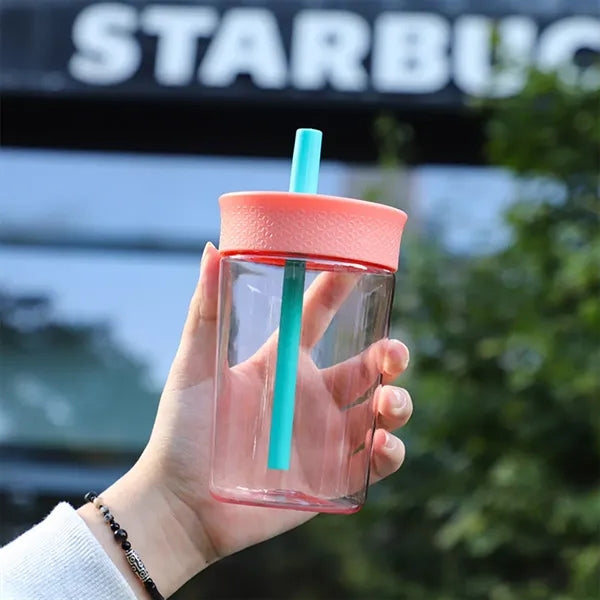 12oz Plastic Tumbler with Spill-Resistant Flexible Straw
