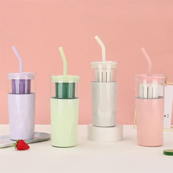 20oz Stainless Steel Tumbler with Lid and Straw