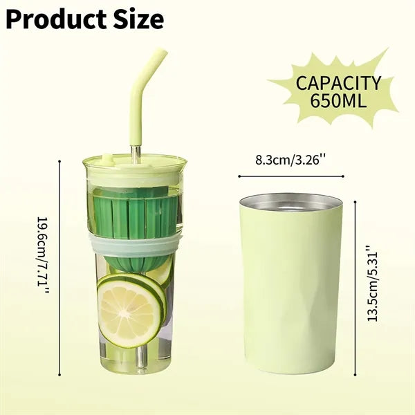20oz Stainless Steel Tumbler with Lid and Straw
