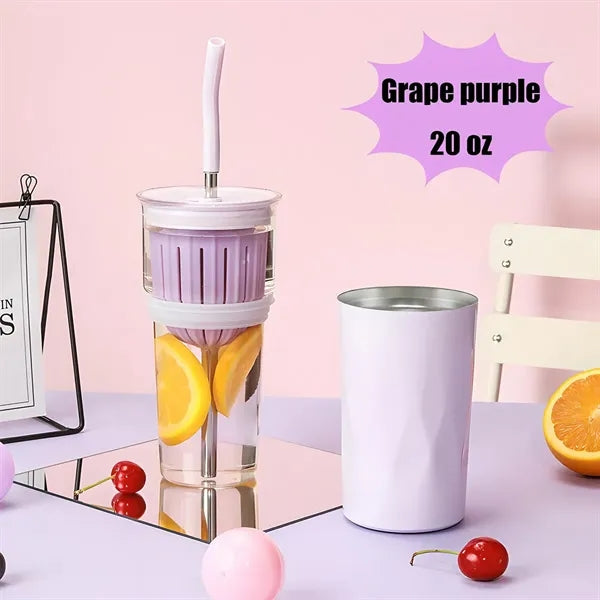 20oz Stainless Steel Tumbler with Lid and Straw
