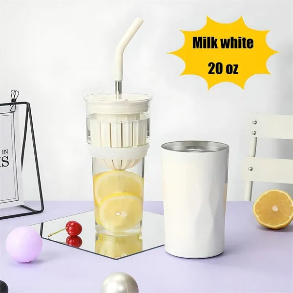 20oz Stainless Steel Tumbler with Lid and Straw
