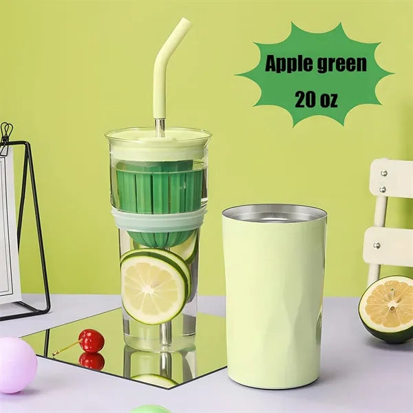 20oz Stainless Steel Tumbler with Lid and Straw
