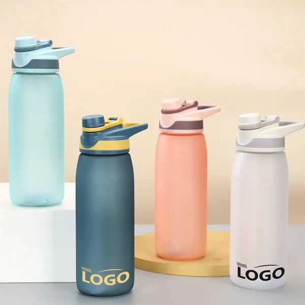 22oz Matte Plastic Sports Water Bottle with Handle