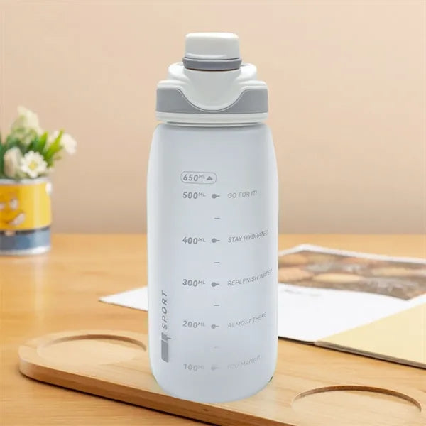 22oz Matte Plastic Sports Water Bottle with Handle