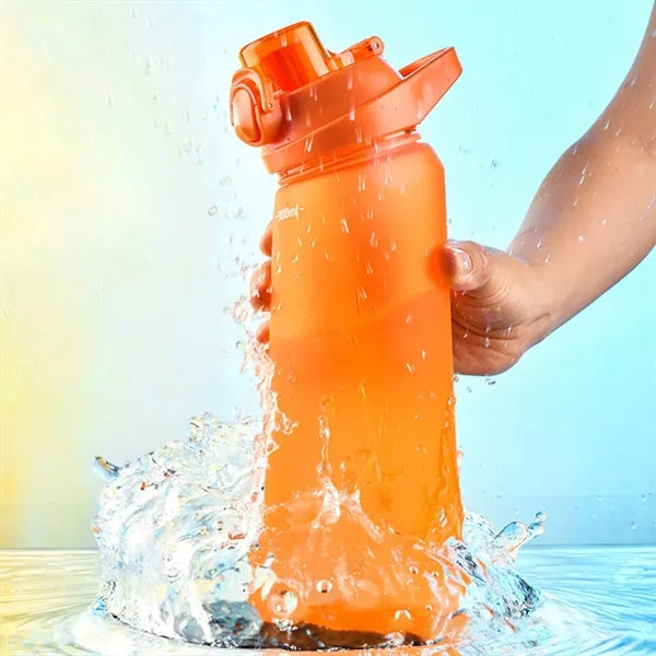 Slanted Handle Sports Water Bottle Plastic Outdoor Space Cup