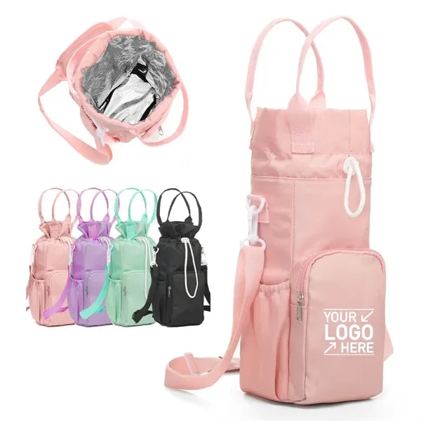 Water Bottle Carrier Bag with Phone Pocket