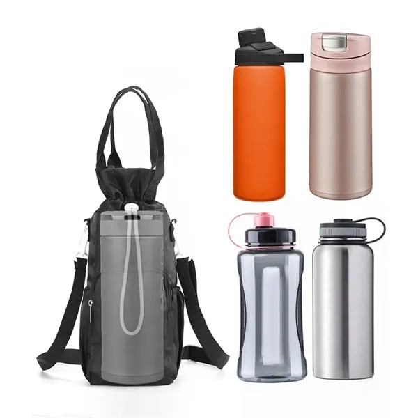 Water Bottle Carrier Bag with Phone Pocket