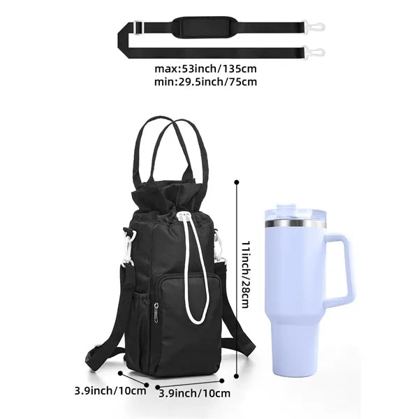 Water Bottle Carrier Bag with Phone Pocket