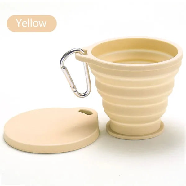 Silicone Collapsible Travel Camping Drinking Cup with Lid