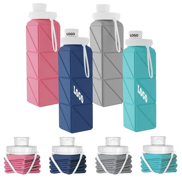 21oz Collapsible Silicone Water Bottle Leakproof for Travel