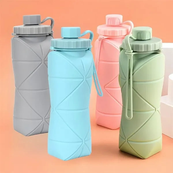 20oz Collapsible Silicone Water Bottle Leakproof for Travel