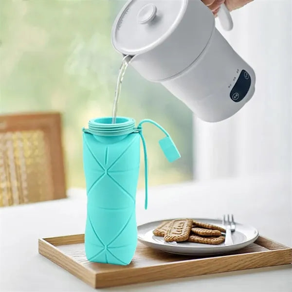 20oz Collapsible Silicone Water Bottle Leakproof for Travel